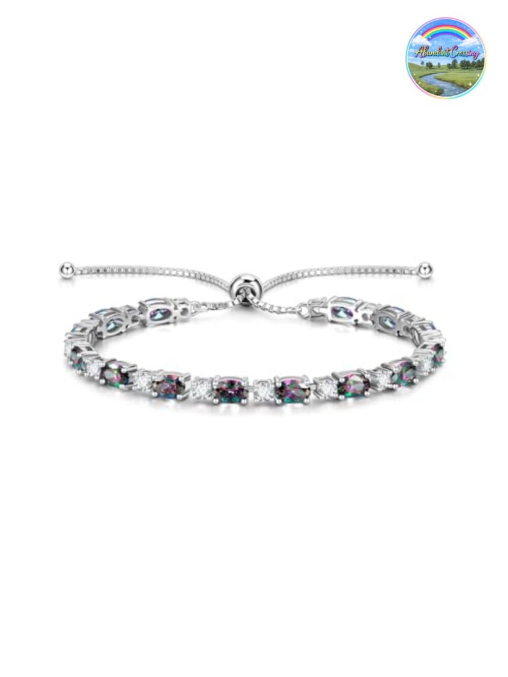 Sterling Silver Bolo Tennis Bracelet Birthstone CZ Jewelry Gift for Women